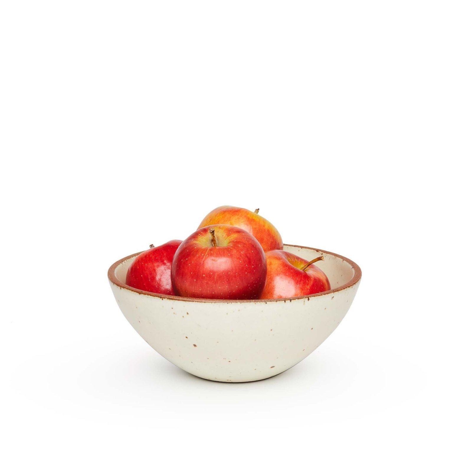 Vella Supply soup bowl in Oat Cream, shown with apples